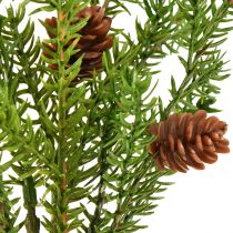 Prodotto Ramo di abete artificiale con due coni naturali - Legato con iuta - Decorazione natalizia perfetta 28 cm 4 pezzi