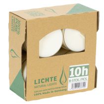 Prodotto Candele tealight Pure Nature Lights, durata di combustione 10 ore, candele in cera di colza, 8 pezzi