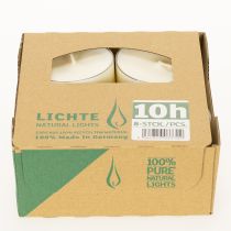 Prodotto Candele tealight Pure Nature Lights, durata di combustione 10 ore, candele in cera di colza, 8 pezzi