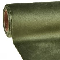 Prodotto Runner da tavolo in velluto verde scuro, 28×270 cm - elegante tessuto decorativo runner da tavolo per decorazioni festive