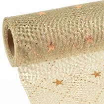 Prodotto Runner da tavola natalizio con stelle lucenti, oro, 48 cm x 4,5 m - Decorazione festiva