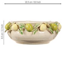 Prodotto Ciotola in ceramica con limoni – Ciotola decorativa mediterranea per tavola e cucina Ø21,5cm H8,5cm