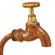 Prodotto Fioriera decorativa in metallo patinato con rubinetto H25/37/43 cm set da 3 pz
