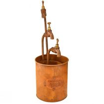 Prodotto Fioriera decorativa in metallo patinato con rubinetto H25/37/43 cm set da 3 pz