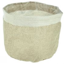 Prodotto Fioriera Cestino in Tessuto di Juta Utensilo Naturale Ø21cm H19cm 3pz