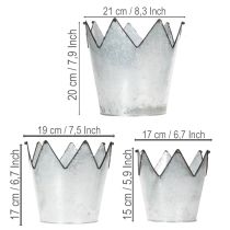 Prodotto Set di 3 corone decorative in metallo zincato per fioriere, Ø21,5/19,5/17 cm.