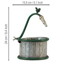 Prodotto Fioriera in metallo, barile per la raccolta dell'acqua piovana, design a forma di uccello, decorazione per balcone, Ø15,5 cm