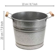 Prodotto Vaso/fioriera vintage in metallo decorativo, Ø22cm, H20cm