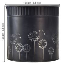 Prodotto Vaso per fiori di tarassaco, nero, Ø15,5cm H15,5cm