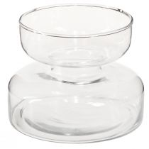 Prodotto Vaso vaso di vetro bulboso Rikkie in trasparente Ø13cm H10cm 2 pezzi