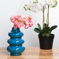 Prodotto Vaso, complemento d'arredo con superficie ondulata per un ambiente moderno, 23 cm