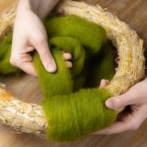 Prodotto Stoppino in lana Lana infeltrita morbida per decorazioni e composizioni stagionali 2 m Verde