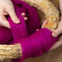 Prodotto Stoppino in lana Lana infeltrita morbida per decorazioni e composizioni stagionali 2 m Rosa