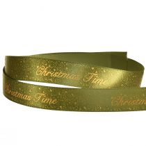 Prodotto Nastro natalizio Nastro natalizio Verde Oro 15mm 20m