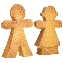 Prodotto Decorazione natalizia in ceramica omino e donnina di pan di zenzero da 16 cm, set da 2 pezzi