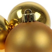 Palla di Natale plastica oro 6 cm 12 pezzi