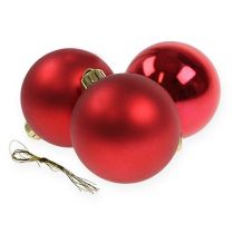 Palla di Natale plastica rossa Ø6cm 12pz