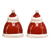 Prodotto Figura di Babbo Natale in rosso 13 cm - decorazione natalizia ideale per un'atmosfera festosa - 2 pezzi