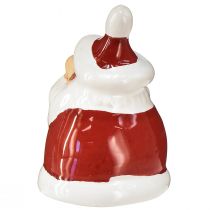Prodotto Figura di Babbo Natale in ceramica, rossa e bianca, 6,4 cm – Decorazione festiva natalizia – 6 pz