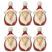 Prodotto Figura di Babbo Natale in ceramica, rossa, 7 cm – Decorazione festiva natalizia – 6 pz