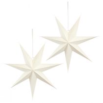 Prodotto Stella di carta bianca, 60 cm, set da 2, decorazione natalizia, stella luminosa