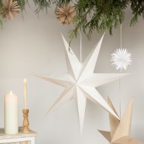 Prodotto Stella di carta bianca Stella di Natale per illuminazione 60 cm 2 pezzi