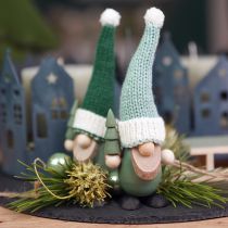 Prodotto Gnomo natalizio decorazione gnomo in legno verde menta H14cm 6 pz