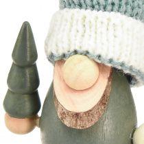 Prodotto Gnomo natalizio decorazione gnomo in legno verde menta H14cm 6 pz