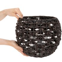 Prodotto Portacandele intrecciato, nero e marrone, decorazione estiva, Ø31cm H25cm