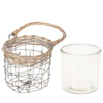 Prodotto Lanterna sospesa, vetro, metallo, salice, Ø14,5 cm, 2 pezzi