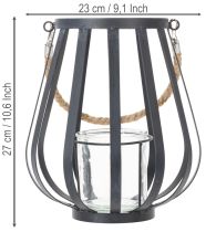 Prodotto Lanterna in metallo con vetro, color antracite, Ø23cm, H27cm