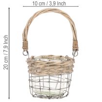 Prodotto Portacandele, vetro, metallo, salice, Ø10,5 cm, 3 pezzi