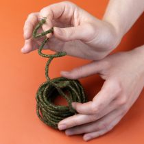 Prodotto Cordoncino di lana verde con filo dorato, 5 m x 5 mm con filo, per decorazioni e lavori artigianali