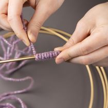 Prodotto Cordoncino di lana con filo rosa e oro, 5 m x 5 mm con filo, per decorazioni e lavori artigianali