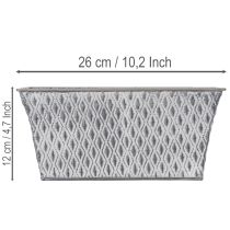 Prodotto Ciotola in zinco con motivo a rombi, 26 cm x 15,5 cm