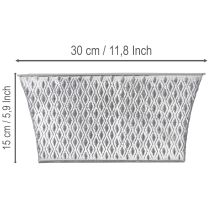 Prodotto Ciotola in zinco con motivo a rombi, 30 cm × 18 cm, altezza 15 cm.