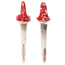 Prodotto Statuetta di nano da incollare, con lunga barba e cappello a fungo, decorazione, 17 cm, 2 pezzi