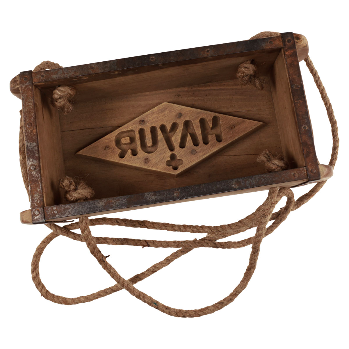 Scatola Di Legno A Forma Di Mattone - Vintage Con Finiture Metalliche 32 Cm - Foto 5