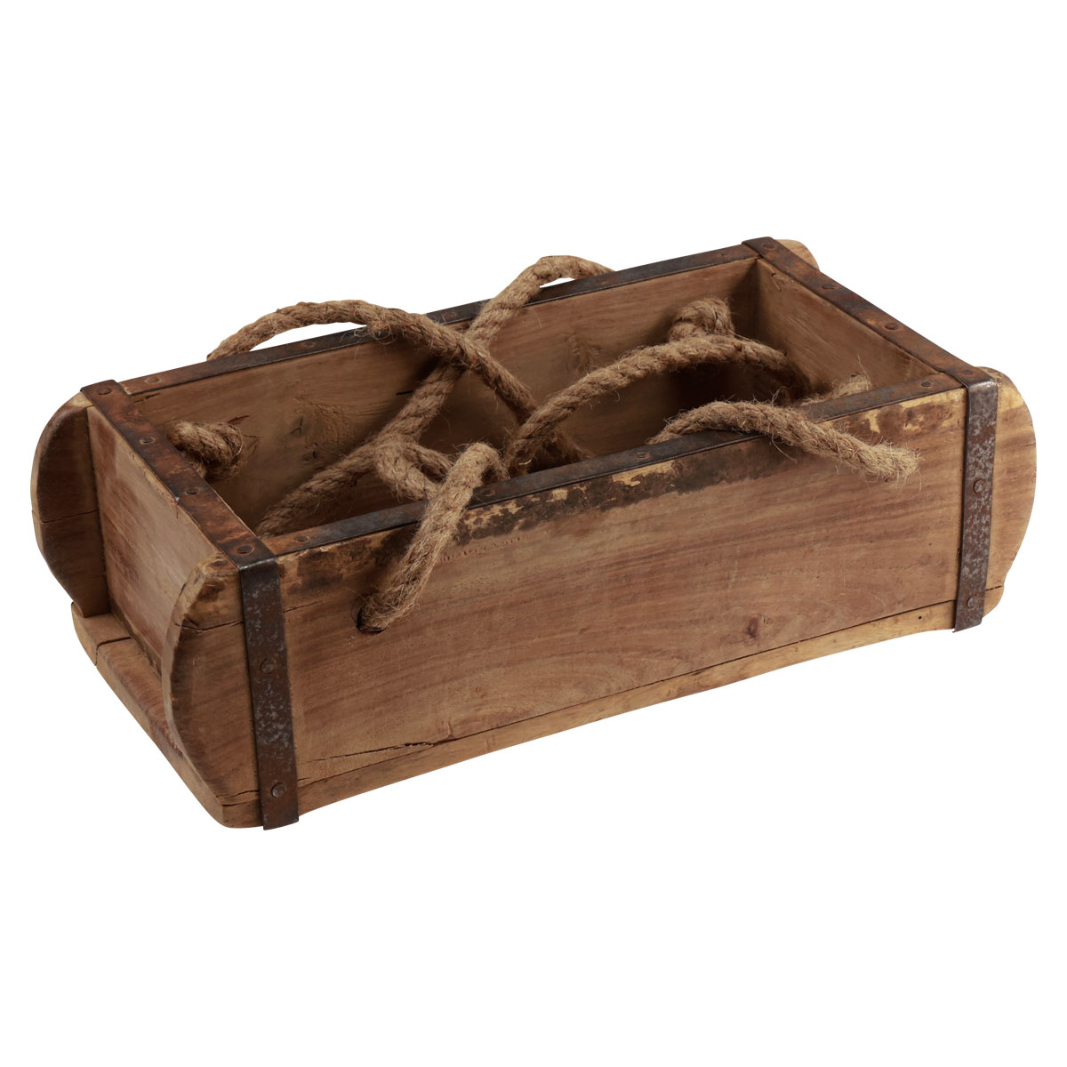 Scatola Di Legno A Forma Di Mattone - Vintage Con Finiture Metalliche 32 Cm - Foto 6