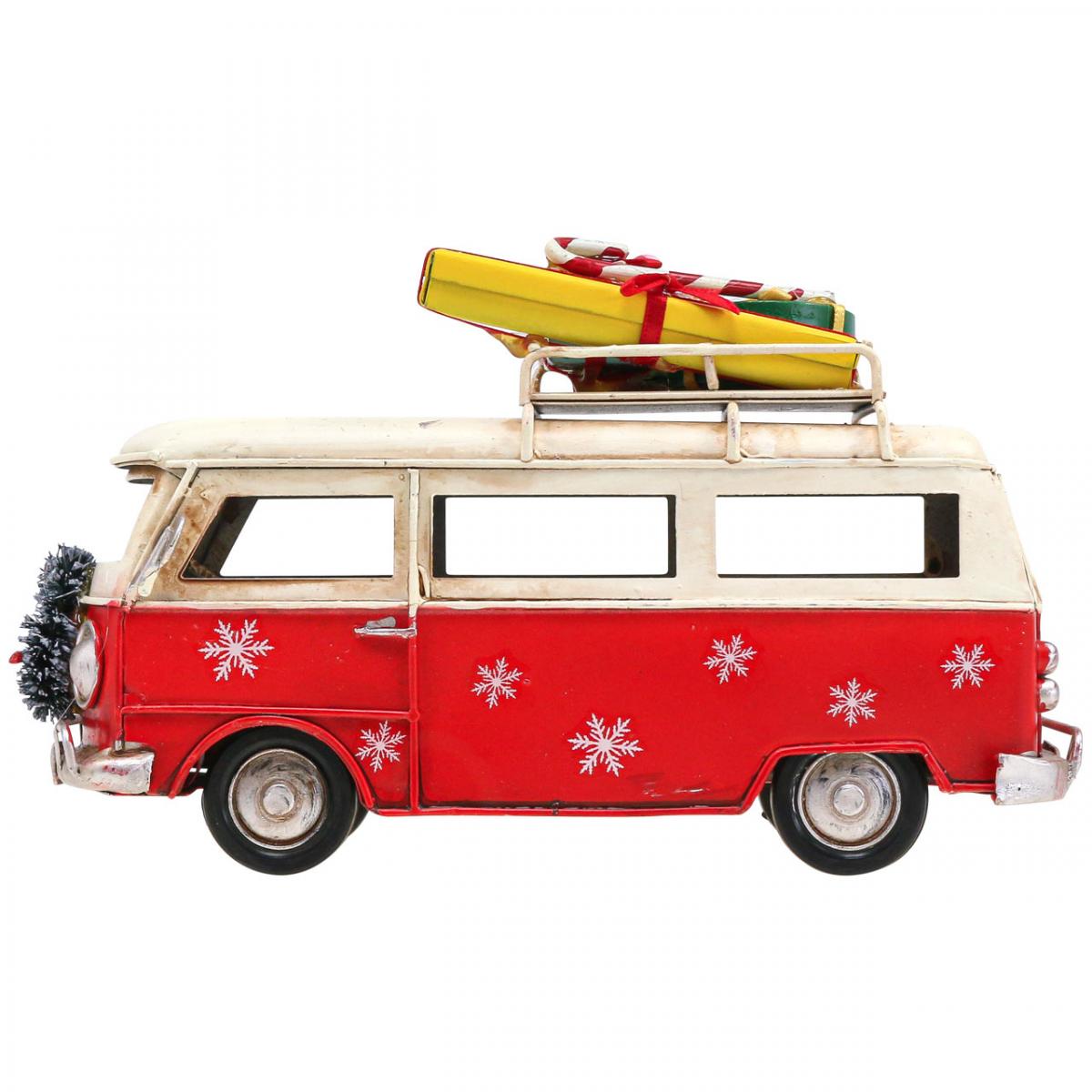 Decorazione Di Natale D'inverno Con L'auto D'epoca Rossa Con L'albero Di Natale Sul Tetto E Le Luci Intermtenti Sulla Decorazion Archivi Video - Video di sfondo, animazione: 201127647