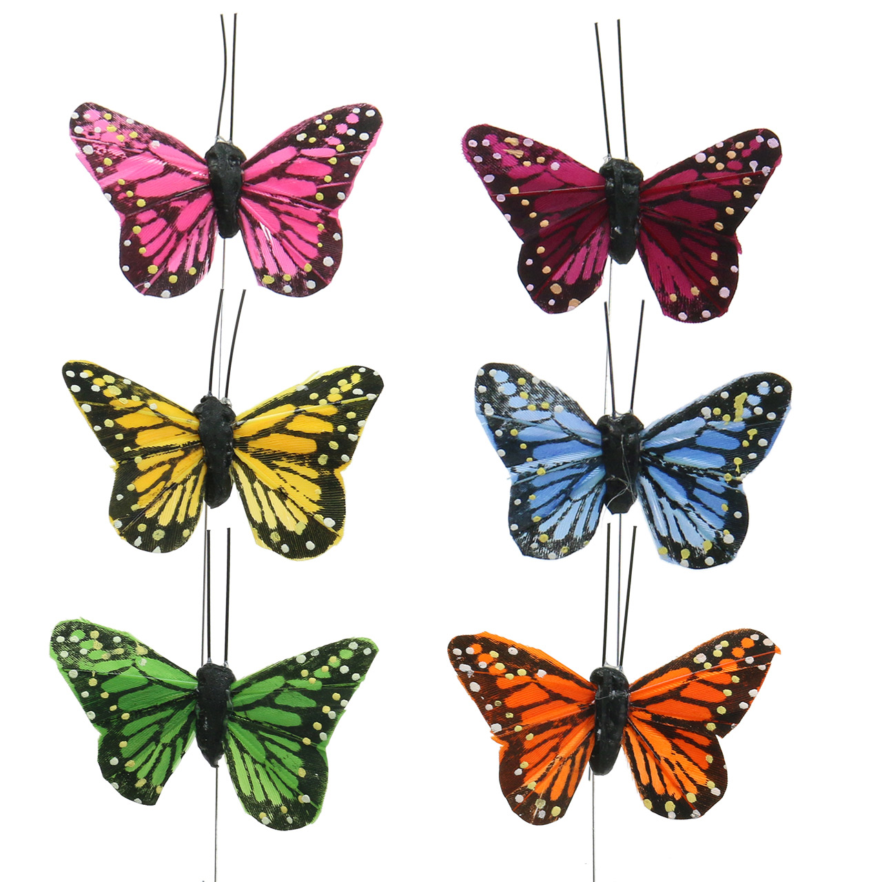 Farfalla Decoro Fiore E Coccinella Verde H. 6 cm con Magnete