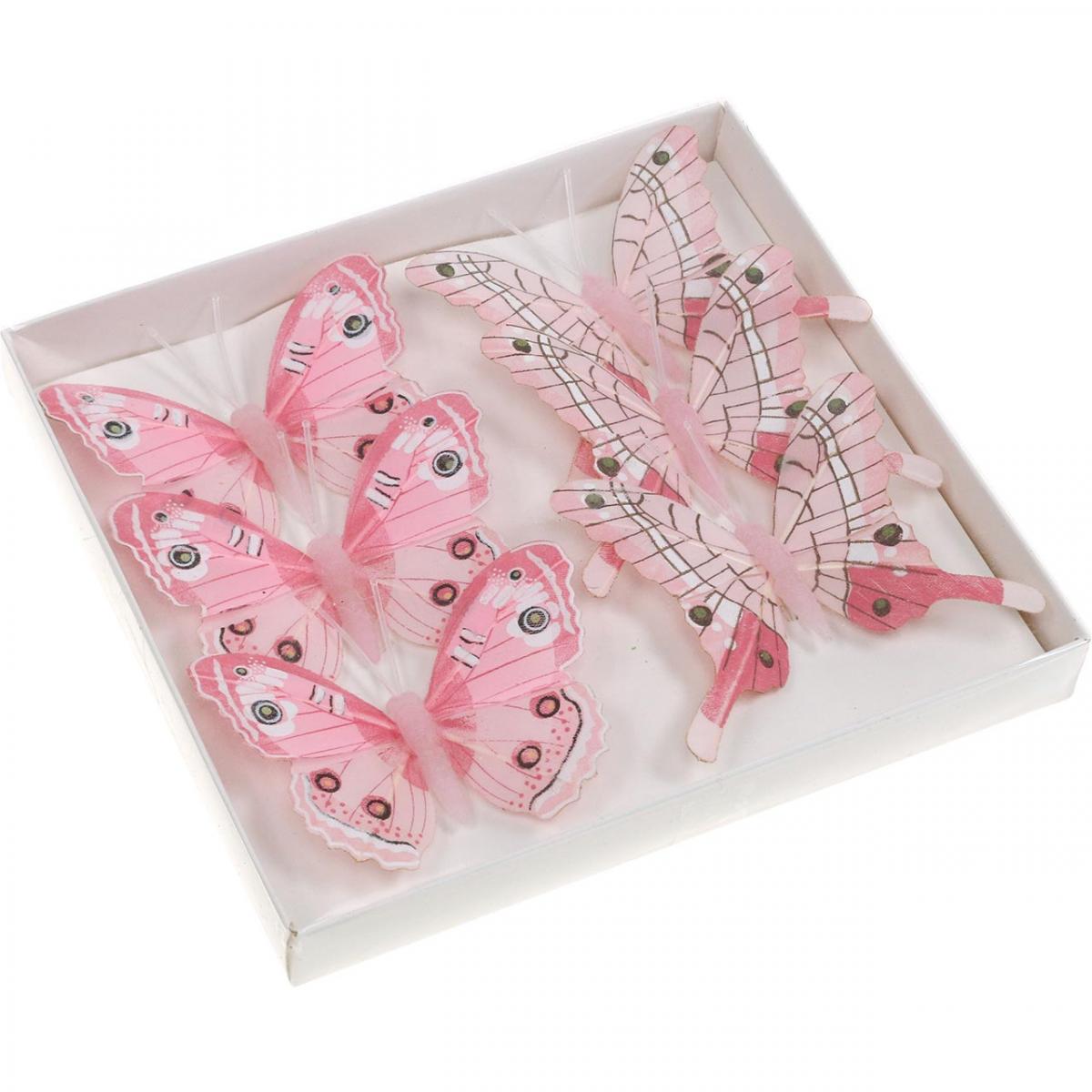 12 Clip Decorative Farfalle 3D Con Piume Multicolore – Per Albero Di Natale, Feste E Tende