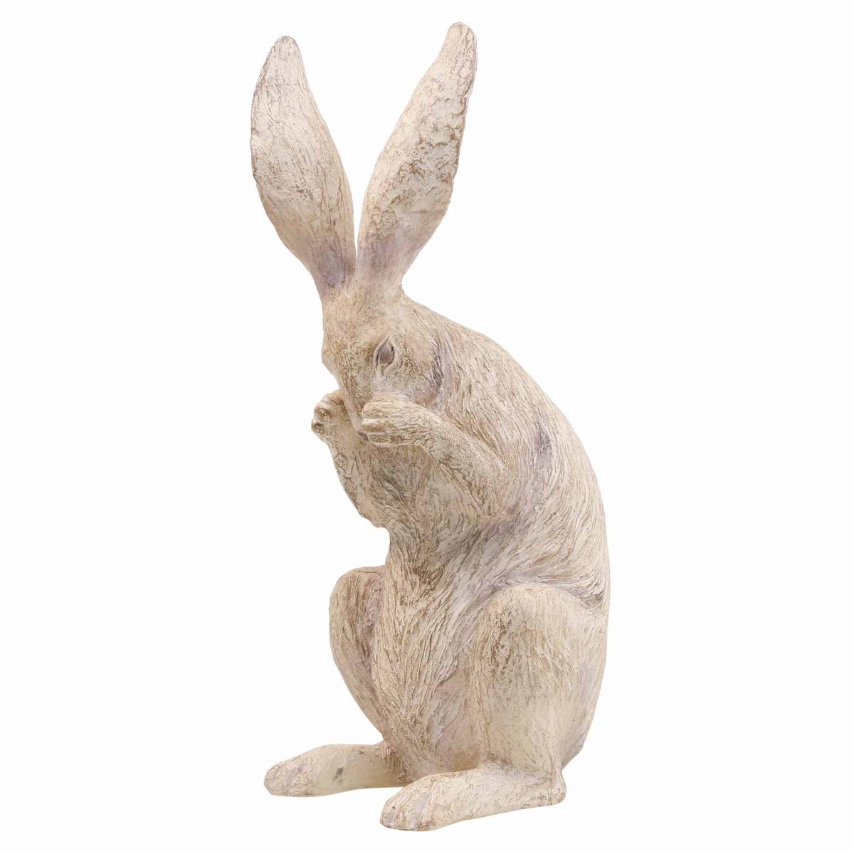 HEITMANN DECO Set Di 2 Coniglietti Pasquali In Ceramica - Statuette Resistente Alle Intemperie Per Decorazione Primaverile Da Interno/Esterno - Marrone, Bianco, Grigio, Verde