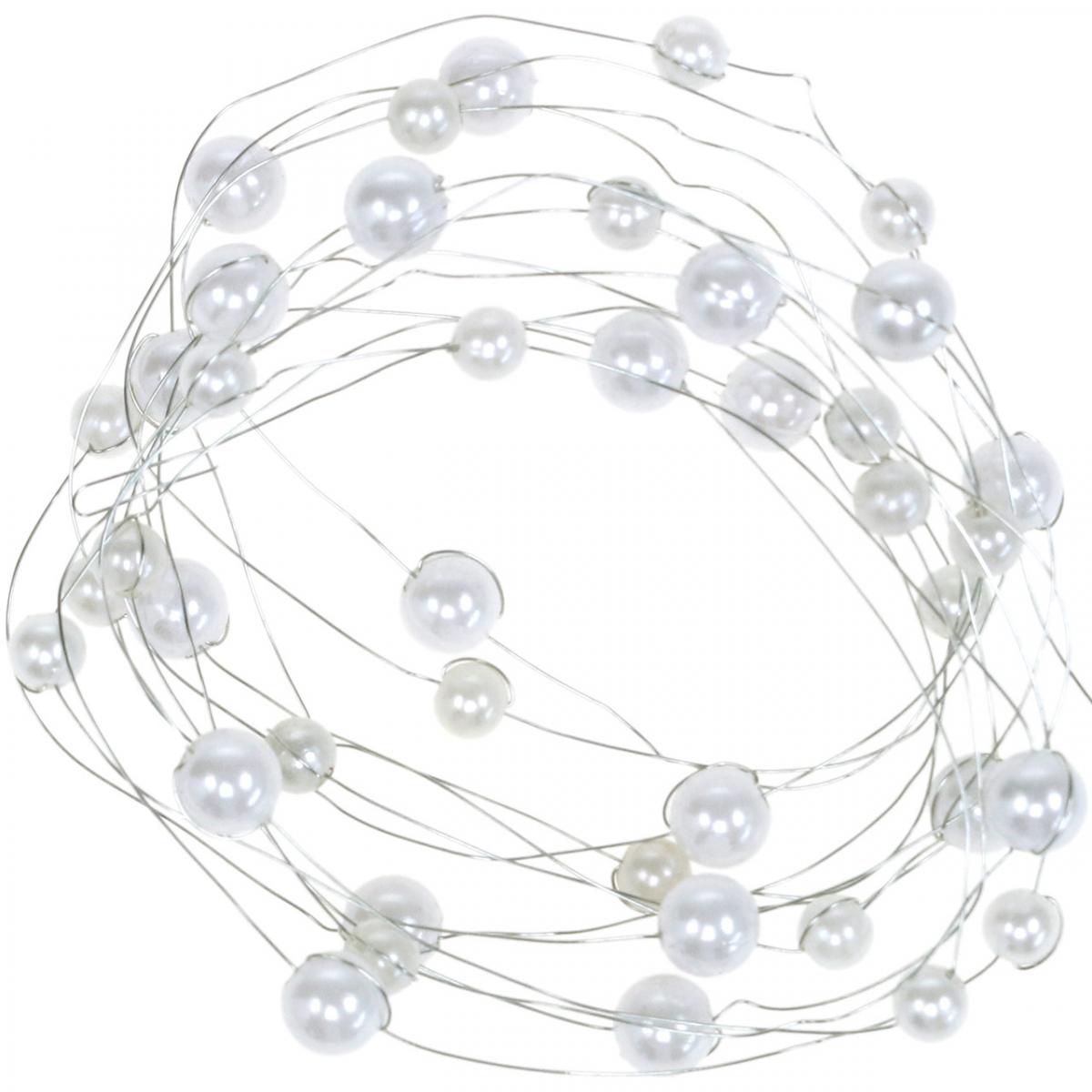 8mm Perle Artificiali Corde Perline Catena Perla Ghirlanda Rotolo per Decorazione della Festa Nuziale Fai da Te Bianca HEEPDD 60m / Roll Perline Filo di Perle 3mm 