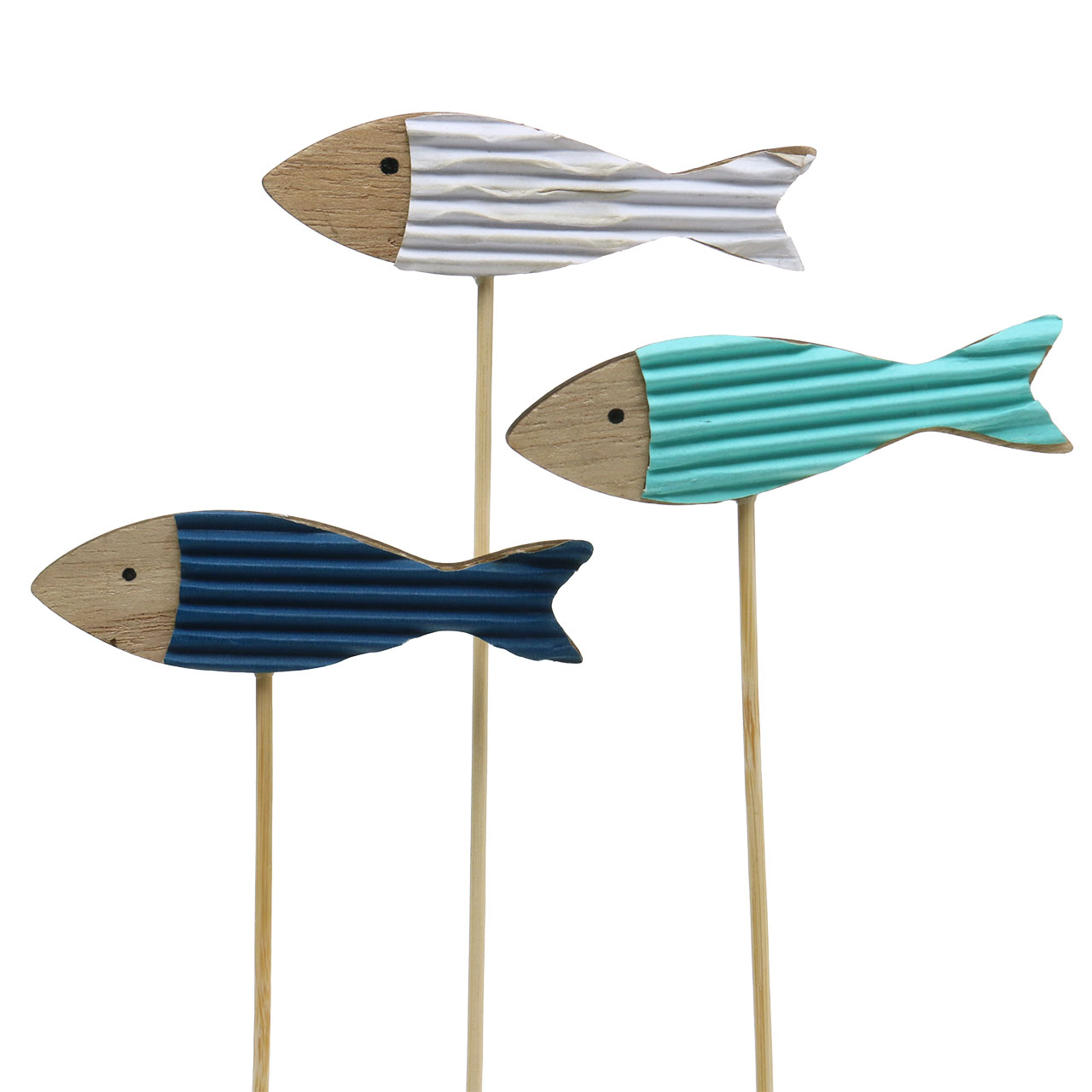 6 pezzi blu pesce decorativo e 2 mollette di legno decorativo legno pesci zum hinstellen 