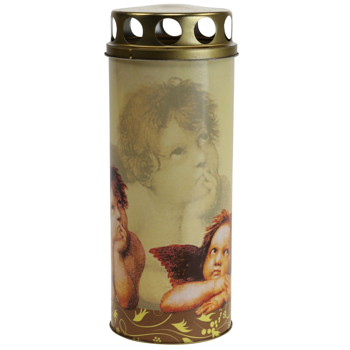 Lampada Tombale Con Motivo Nero Effetto Oro | Decorazione Cimiteriale Resistente Alle Intemperie | Per Lumini E LED | 27x16 Cm