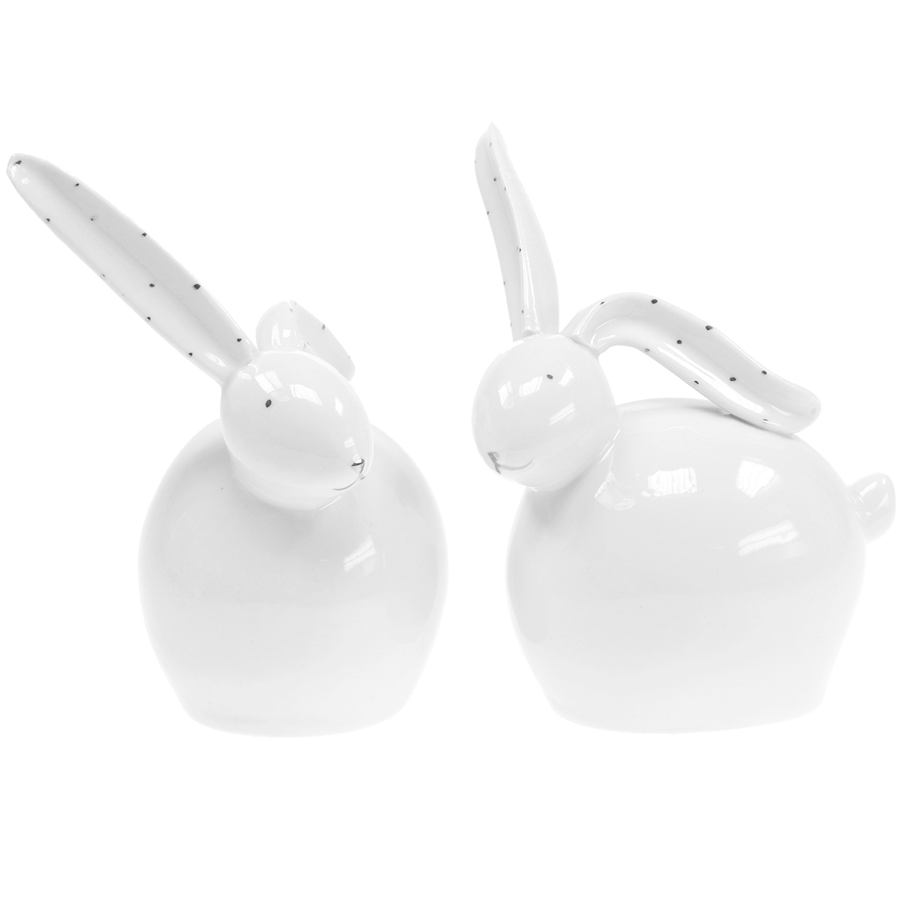 CHICCIE Set di 2 supporti a forma di coniglio grigio bianco 14 cm decorazione pasquale pasquale 