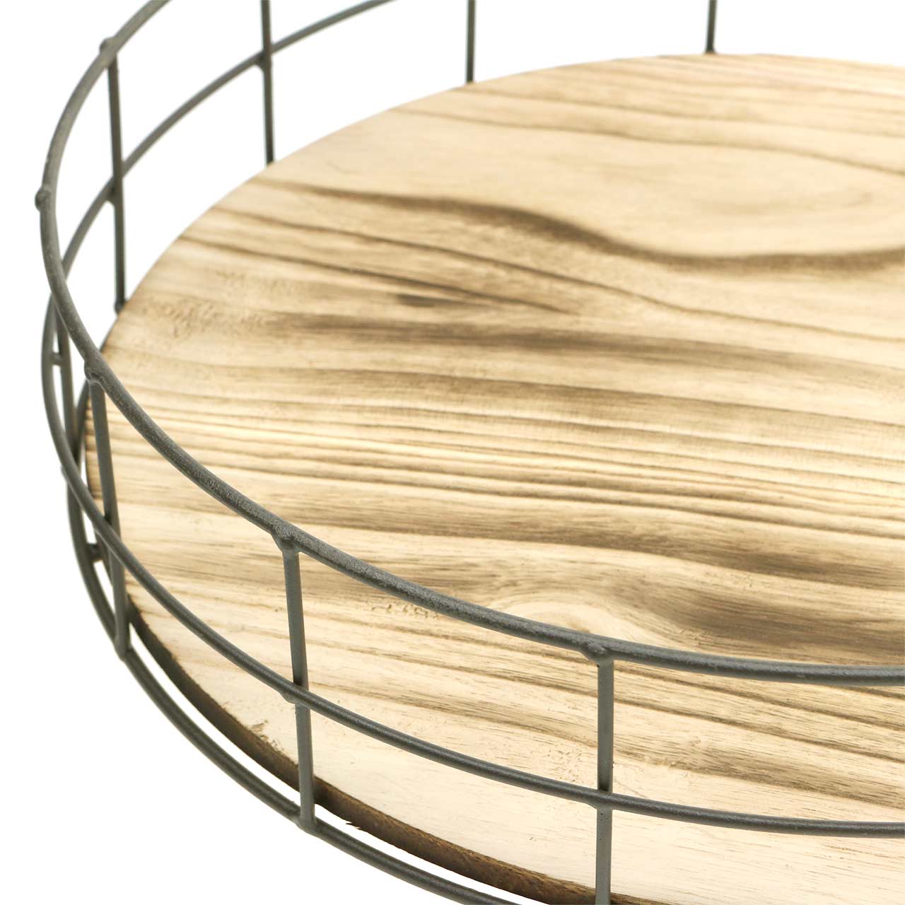 Vassoio Decorativo Rotondo In Legno 25,4 Cm - Stile Fattoria Vintage Per Tavolo, Cucina, Bagno - Nero