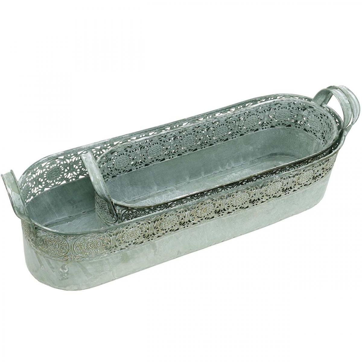 Vaso Da Fiori Fioriera In Ceramica Bianco Crema Beige O135 Cm 2 Pz - Foto 7