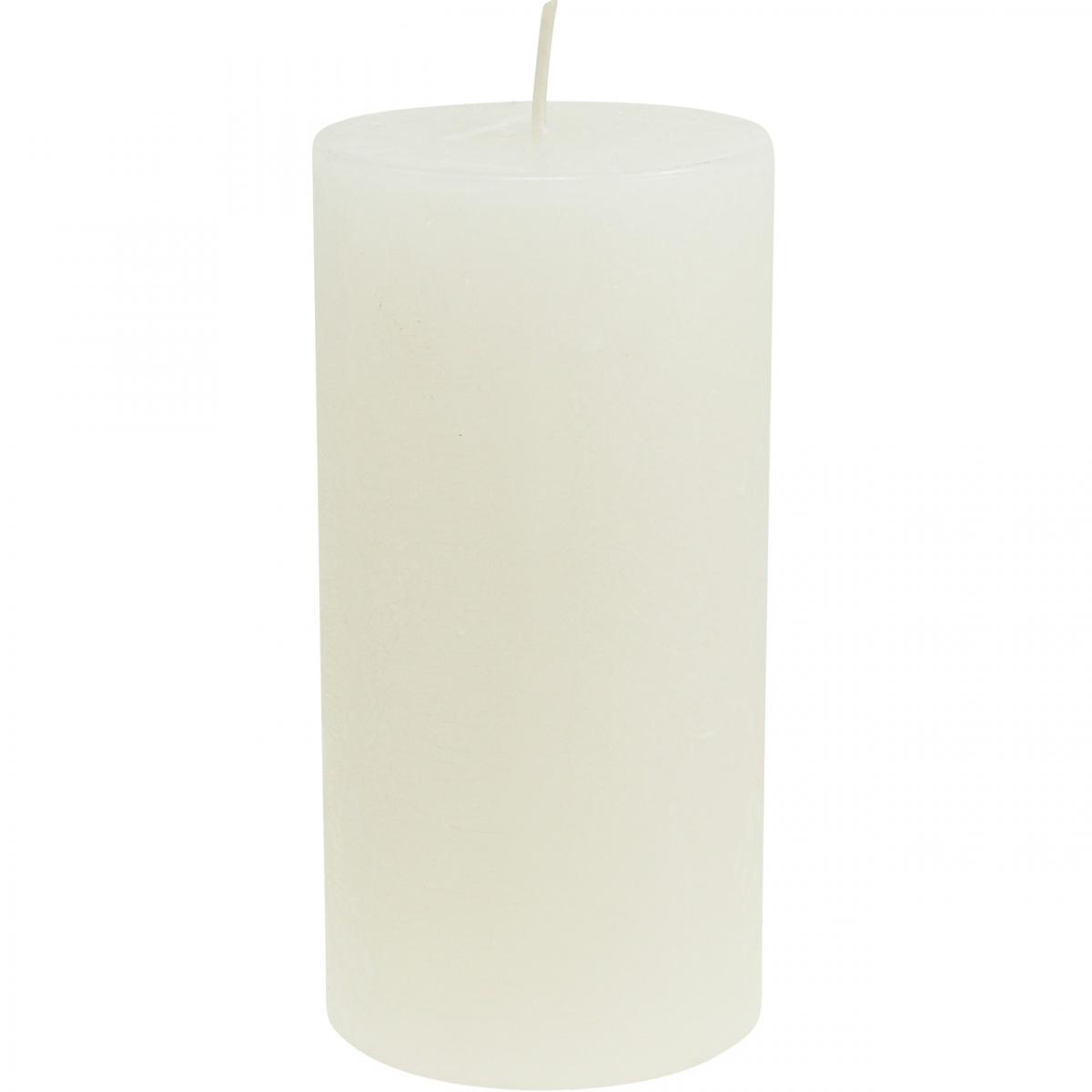 safe candle® Candela autoestinguente RUSTIC altezza 14 cm / Ø 7 cm Verde tenue tempo di combustione 69 ore 4 pezzi 